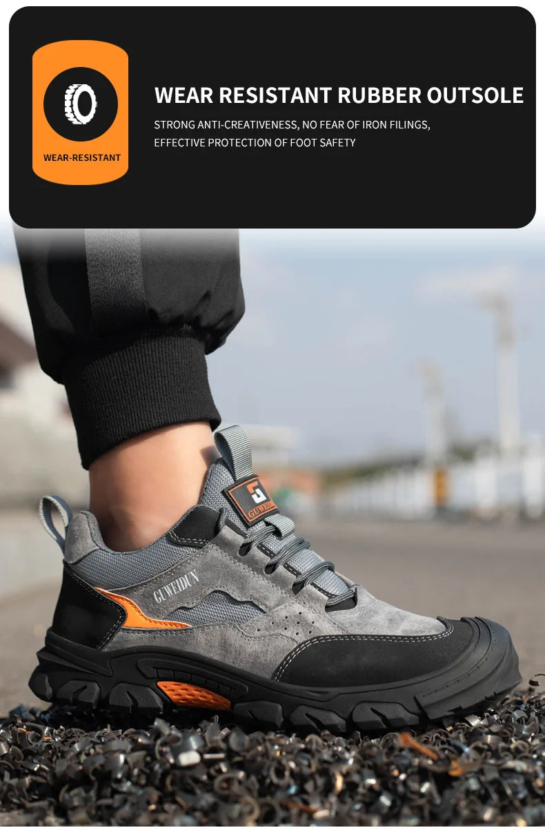 Men’s Lightweight Safety Work Shoes – Plastic Toe & Anti-Puncture